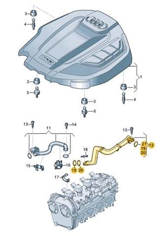 06L103213N VAG Cano derivado de ventilação de cárter (de separador de óleo)