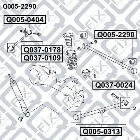 Сайлентблок заднього поперечного важеля Q0052290 Q-FIX