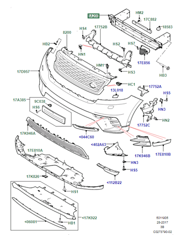 LR110363 Land Rover Балка бампера переднего