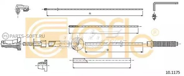 101175 Cofle cabo/pedal de gás (de acelerador)