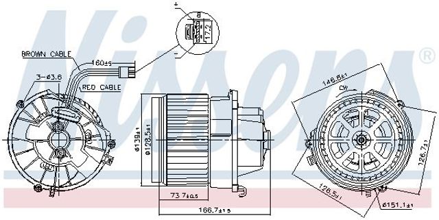 87599 Nissens motor de ventilador de forno (de aquecedor de salão)