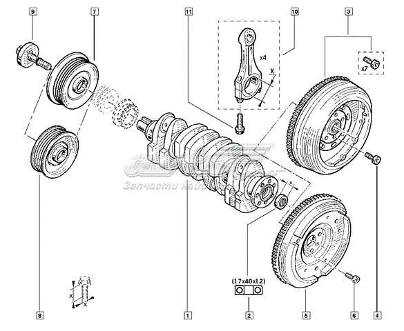 Шків колінчастого вала 8200267867 RENAULT