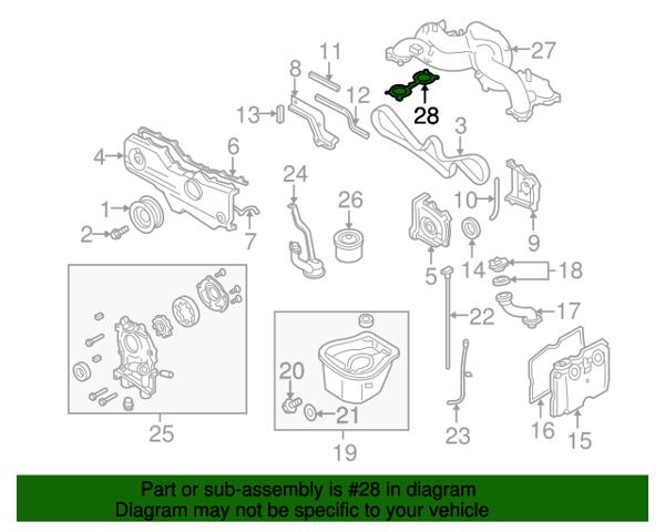 Junta, colector de admisión, inferior 14075AA210 SUBARU