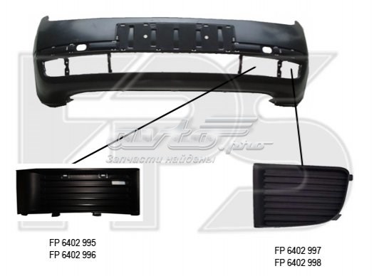 Решітка переднього бампера, права FP6402996 FPS