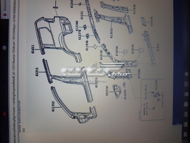 Стійка кузова передня, права 6102760431 TOYOTA