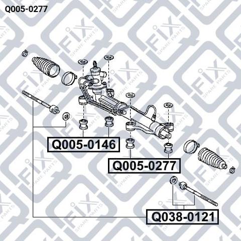 Сайлентблок кріплення рульової рейки Q0050277 Q-FIX