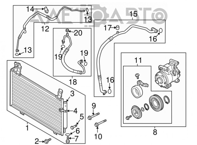 Tubería de baja / alta presión, aire acondicionado, de condensador a evaporador KD456146XA MAZDA