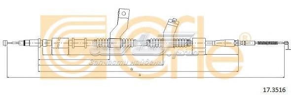 Трос ручного гальма задній, правий 173516 COFLE