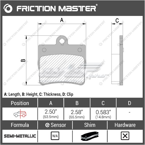 Купить MKD739 Friction Master Колодки тормозные задние, дисковые