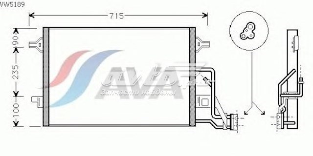 Радиатор кондиционера AVA VW5189