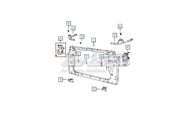 Кронштейн радиатора правый 68438624AA Chrysler