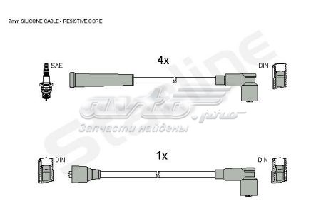 ZK 8354 Starline fios de alta voltagem, kit