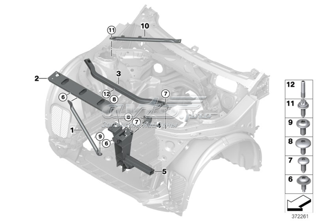 Кронштейн супорта радіатора нижнього 51647210502 BMW