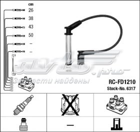 RCFD1210 NGK fios de alta voltagem, kit