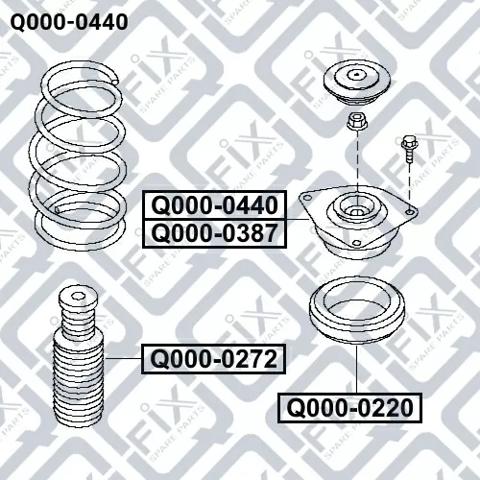 Опора переднего правого амортизатора  Q-fix Q0000440