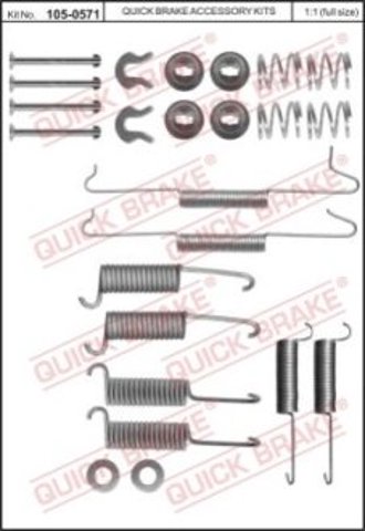 Монтажний комплект задніх барабанних колодок 1050571 QUICK BRAKE