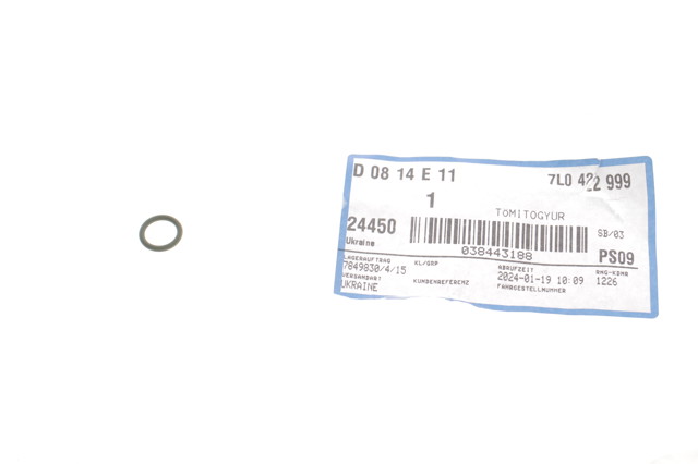 Junta Torica Para Accesorios De Cremallera De Direccion 7L0422999 VAG