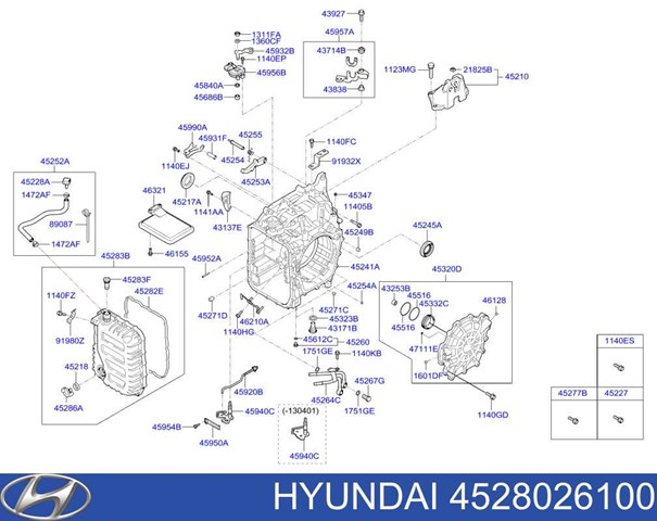 Кришка коробки передач, задня 4528026100 HYUNDAI