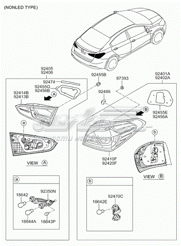 Фонарь задний правый внутренний 92440A7020 Hyundai/Kia