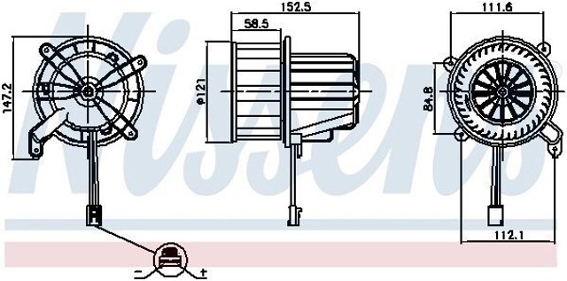 Motor Ventilador Trasero De La Estufa (Calentador Interno) 87621 NISSENS