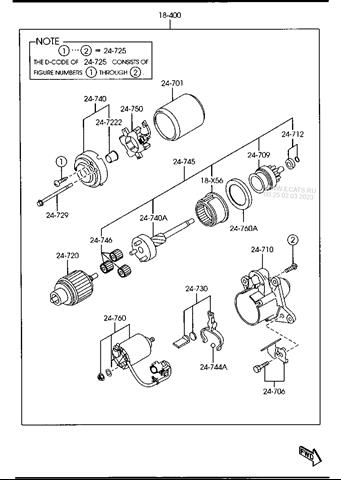 Стартер двигателя Mazda R2AH18400