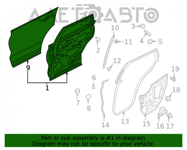 Купить HBA015NAMA Nissan/Infiniti Дверь задняя