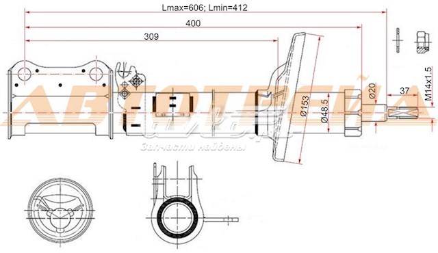 амортизатор задній, лівий ST4854020700 амортизатор задній, лівий ST4854020700