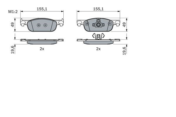 Колодки гальмівні передні, дискові 0986424021 BOSCH