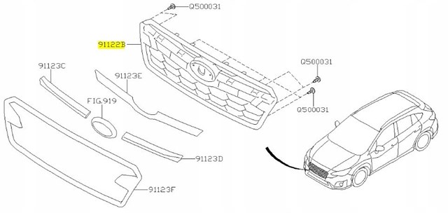 Решетка радиатора 91122FL100 Subaru