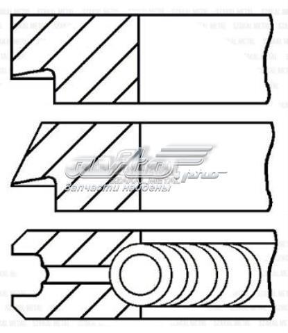 Кольца поршневые на 1 цилиндр, STD. GOETZE 0812470000