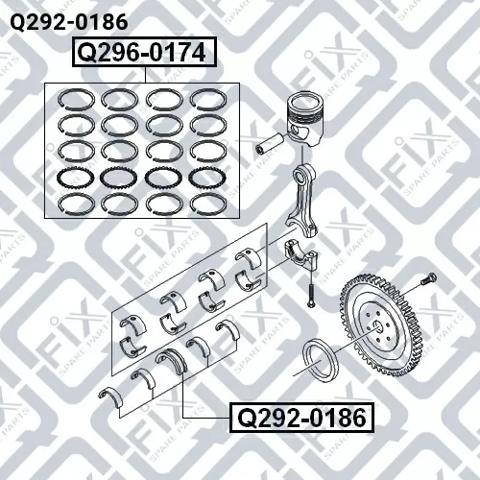 Купить Q2920186 Q-fix Вкладыши коленвала коренные, комплект, 1-й ремонт (+0,25)