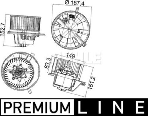 Вентилятор печки AB148000P Mahle Original