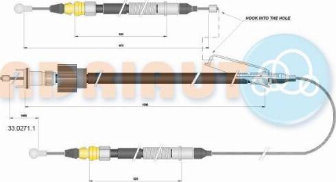 Трос ручного гальма, комплект на авто 3302711 ADRIAUTO