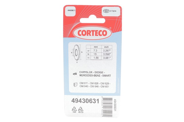 Уплотнитель форсунок Corteco 49430631 цена, от 1.75 USD