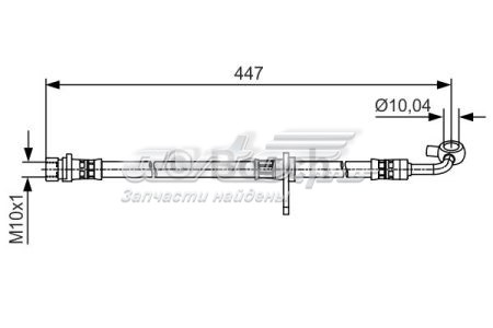 Шланг гальмівний передній, лівий 1987481511 BOSCH