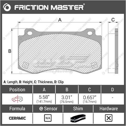 CMX1149 Friction Master Колодки передние