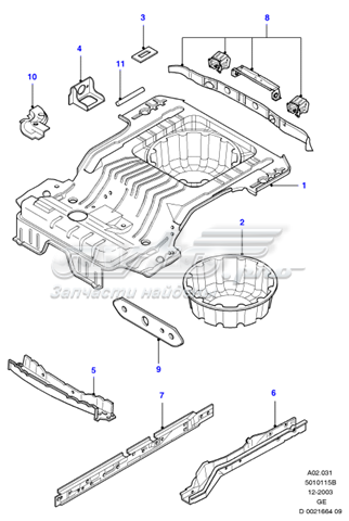 1116981 Ford longarina de chassi traseira direita