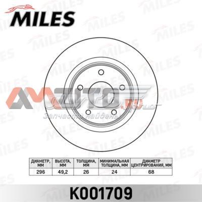 Передние тормозные диски K001709 Miles