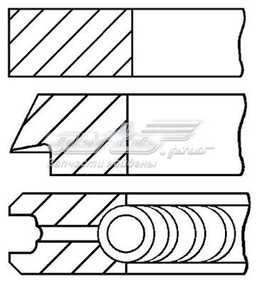 Кольца поршневые на 1 цилиндр, STD. GOETZE 0843930000