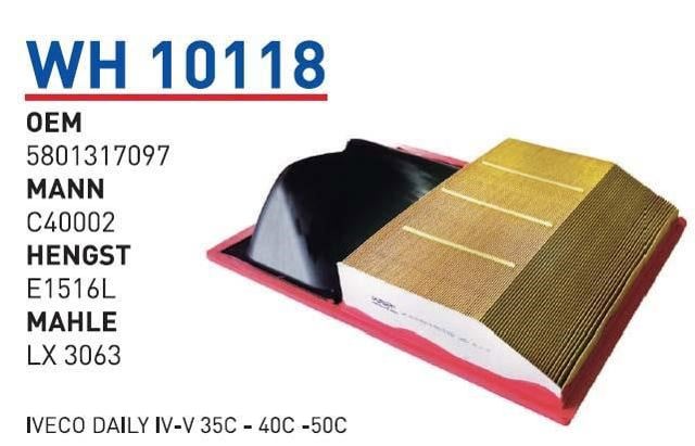 Купить WH10118 Wunder Автомобильный фильтр воздуха