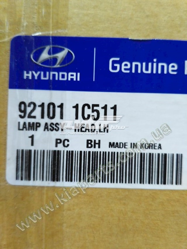 Фара левая Hyundai/Kia 921011C511