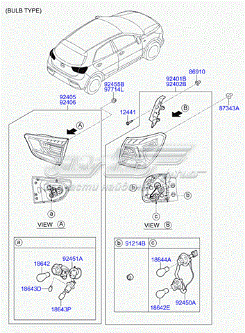 92401H8000 Hyundai/Kia lanterna traseira esquerda externa