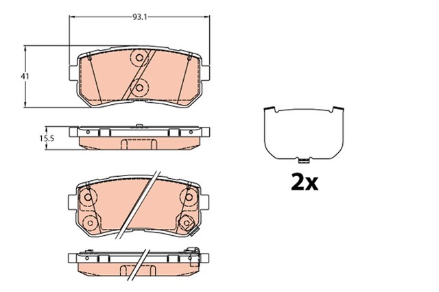 Задні колодки GDB3636 TRW