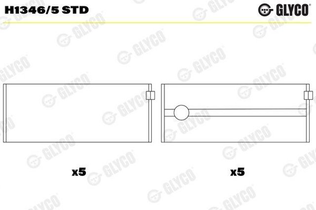 H13465STD Glyco folhas inseridas de cambota de biela, kit, padrão (std)