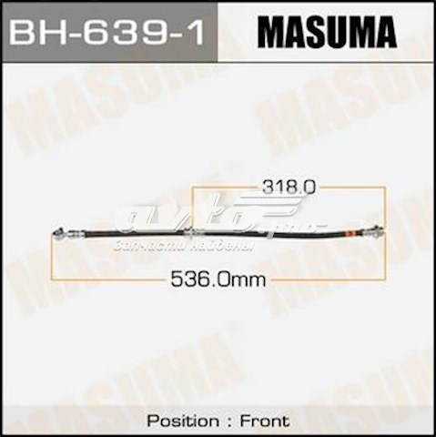BH6391 Masuma Шланг тормозной передний правый