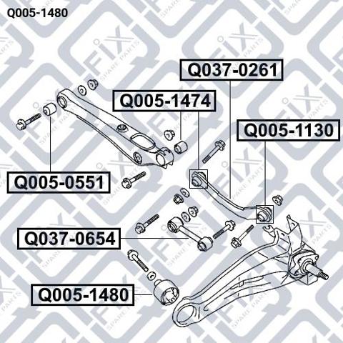 Сайлентблок заднего продольного нижнего рычага Q-fix Q0051480 цена, от 11.00 USD