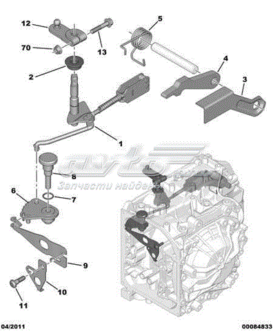 257114 Peugeot/Citroen mecanismo de mudança (ligação)
