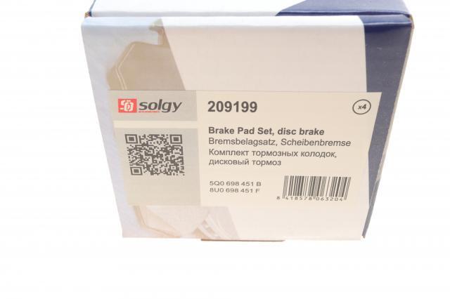 Колодки дисковые  Solgy 209199 цена, от 16.66 USD