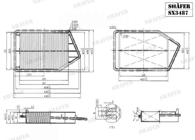 SX3487 Shafer Воздушный фильтр двигателя