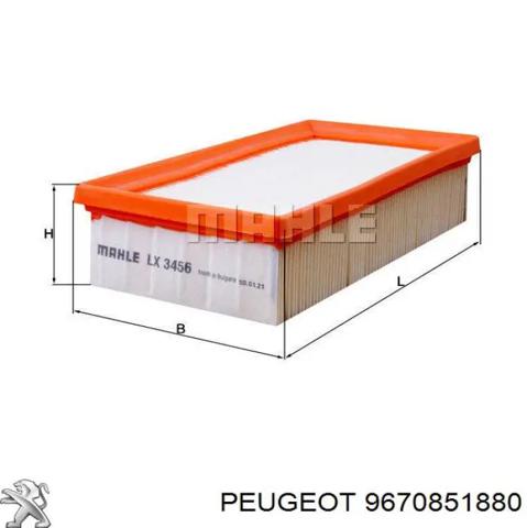Caja del filtro de aire 9670851880 PEUGEOT